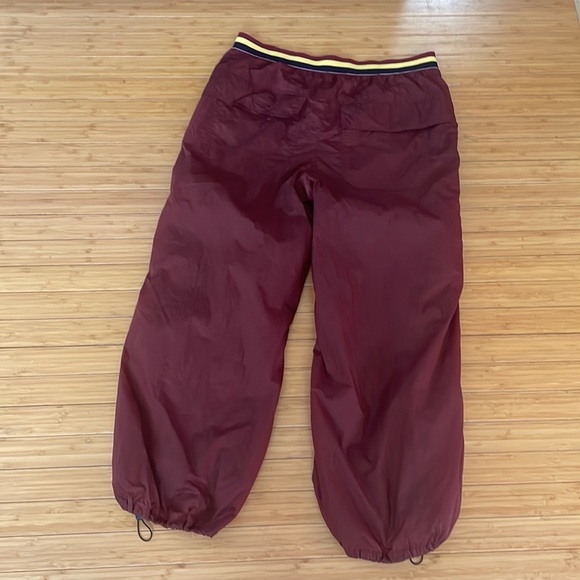 Free People Nylon Ripple Jogger Crop Mahogany Light Weight Sporty Pants - Picture 9 of 13